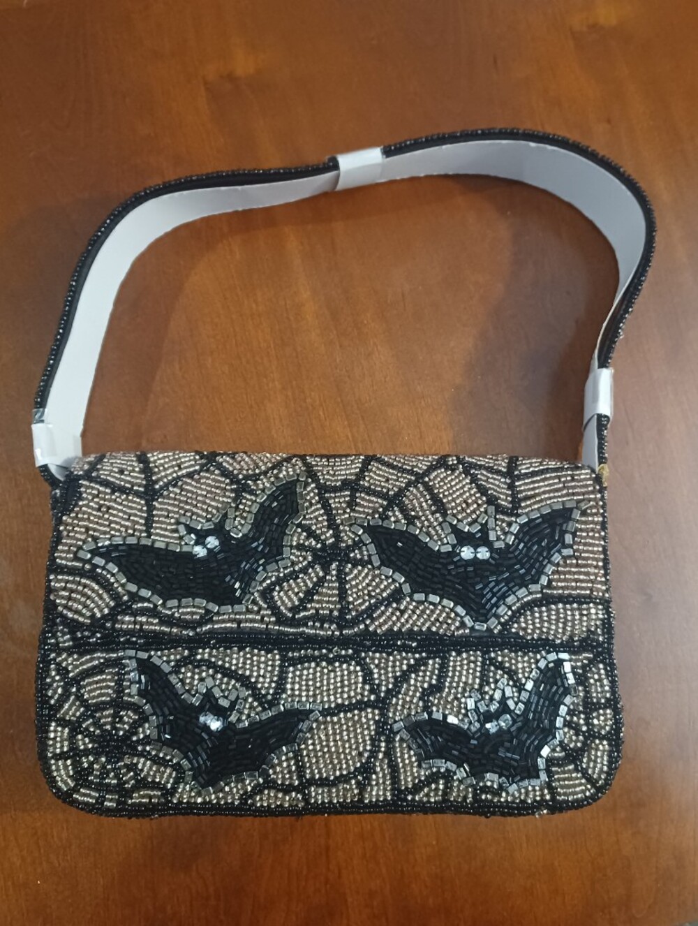 Viral TikTok Halloween Black Bat beaded purse Bag - Made in India